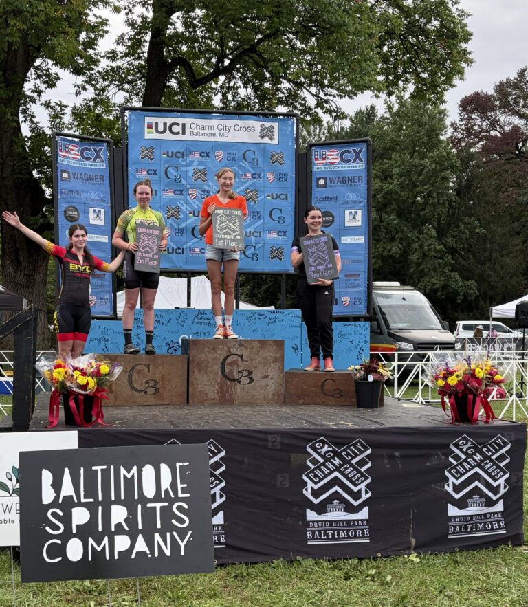 Juliette on the top step of the U19 Junior Women podium at Charm City Cross in Baltimore